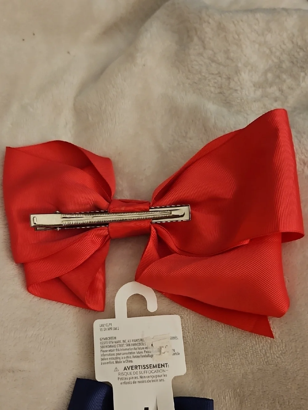 HANDMADE Large Hot Pink Bow and GYMBOREE Small Hair Bow Clips